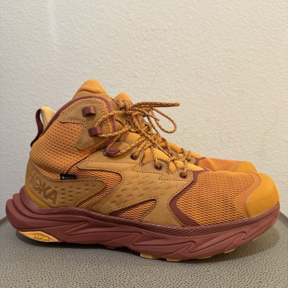 Hoka One Anacapa 2 Mid GTX GORETEX Baked Clay Orange Hiking Boot Men sz 12